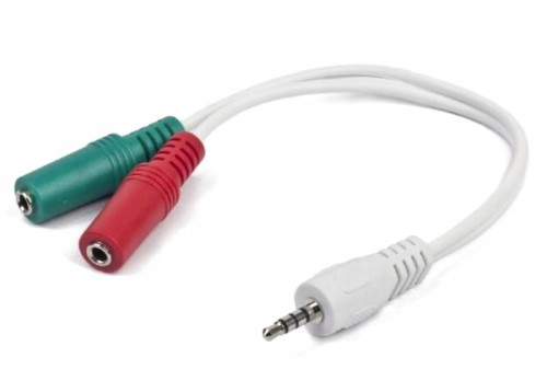ADAPTER GEMBIRD CCA-417 MINI JACK 4-PIN M do 2 x MINI JACK F 20cm BIAŁY